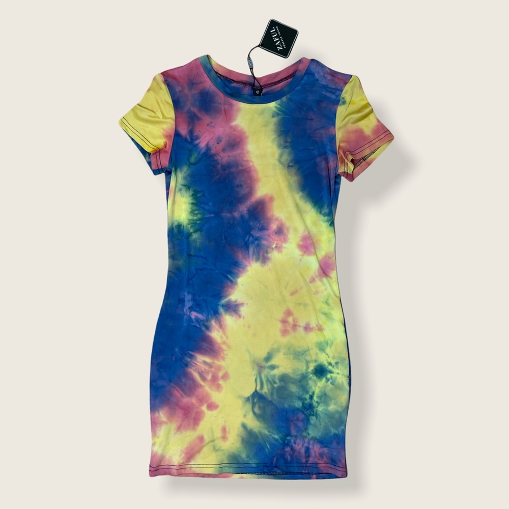 Zaful Tie Dye Short Sleeve Dress